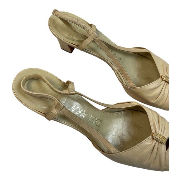 Delman Women’s Vintage Ivory slingback pumps Shoes . Size 9 - Picture 11 of 15